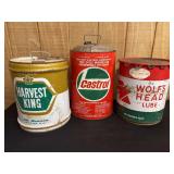 (3) Gas + Oil Cans