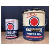 (2) Havoline Motor Oil Cans