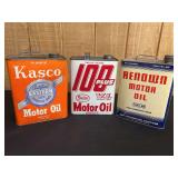 (3) Motor Oil Cans