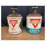 (2) Conoco Oil Cans