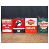 (4) Motor Oil Cans