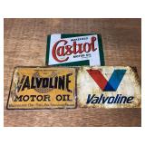 (3) Valvoline + Castrol Motor Oil SST Signs