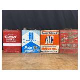 (4) Motor Oil Cans