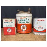 (3) Texaco Oil Cans