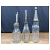 (3) Glass Oil Bottles