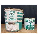 (2) Cities Service Grease Can + Bucket