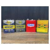 (4) Motor Oil Cans