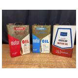 (3) Sears + Allstate Motor Oil Cans