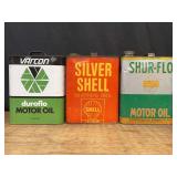 (3) Motor Oil Cans
