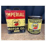 (2) Imperial Oil + Anti-Freeze Cans