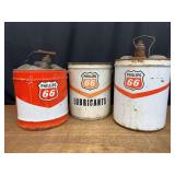 (3) Phillips 66 Oil Cans