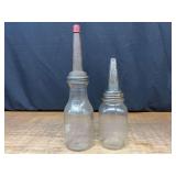 (2) Glass Oil Bottles