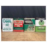 (4) Motor Oil Cans