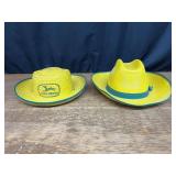 (2) John Deere Straw Hats