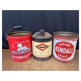 (3) Sugar, Oil, Grease Cans