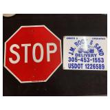 (2) Stop Sign + J.M. Rock & Sand Sign