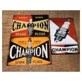 (3) Champion Spark Plugs SST Signs