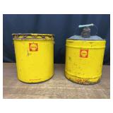 (2) Shell Oil Cans