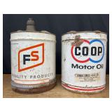 (2) FS + CO-OP Oil Cans