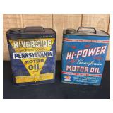 (2) Pennsylvania Motor Oil Cans