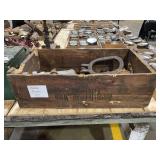 Russell, Burdsall & Ward Bolt and Nut Co. Wooden Box with Assorted Hardware