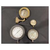 Collection of Four Industrial Pressure and Vacuum Gauges including Ashton and U.S. Gauge