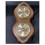Bulova Quartz Wall Clock with Barometer Banjo Style Wood Case