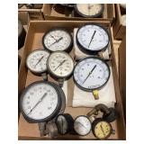 Assorted Industrial Pressure and Water Gauges Collection with H.O. Trerice Co. Units