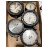 Collection of Assorted Industrial Pressure and Water Gauges