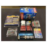 Assorted Power Tool Accessories and Ryobi Random Orbit Sander Lot