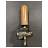 Industrial Brass and Cast Iron Steam Whistle with Copper Bell