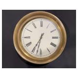 Brass Bulkhead Wall Clock with Roman Numeral Dial
