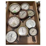 Assorted Industrial Pressure Gauges Lot including Fire Sprinkler and Steam Gauges