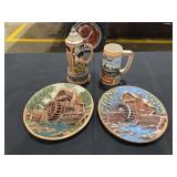 Lot of Collectible Beer Steins and Decorative Wall Plates