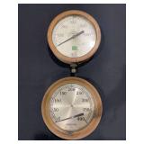 Set of Two Industrial Pressure Gauges by The Watson-Stillman Co. and J.E. Lonergan Phila.