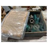 Wooden Crate Containing Assorted Glass and Ceramic Insulators with Olin Corporation SOP Sign