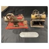 Empire Metal Ware Corp Steam Engine Toy Lot and Crouse Hinds Plate