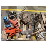 Assorted Industrial and Agricultural Tools and Hardware Lot including 20th Century Blower and Water Pumps