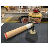 International Harvester Farmall Stained Glass Table Lamp with Poster