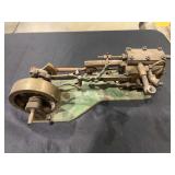 Model Steam Engine with Flywheel and Metal Base