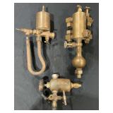 Three Brass Steam Engine Oilers