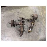 Lot of Two Cast Iron Steam Engine Governor Assemblies with Flyballs and Valves