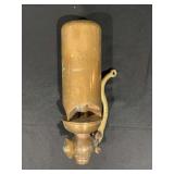 Large Brass Steam Whistle with Operating Lever and Valve