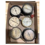 Assorted Industrial Pressure Gauges Lot of Six Maker Marked Ashcroft Trerice Marsh