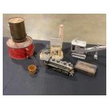 Assorted Collectibles Featuring Bunsen Auto Motor Heater and Model Train