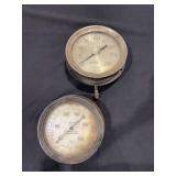 Set of Two Industrial Gauges: Foxboro Steam Pressure Gauge and S.C. Bloom & Co. Refrigeration Gauge