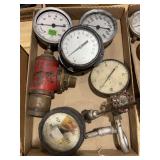 Assorted Industrial Pressure Gauges, Valves, and Fittings Lot