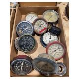 Assorted Industrial Pressure and Water Gauges Collection including Rockwood and Trerice