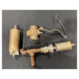 Collection of Brass Steam Whistles and Crane 125 Valves