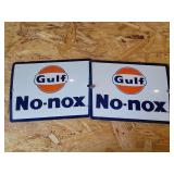 (2) Gulf Porcelain Signs
